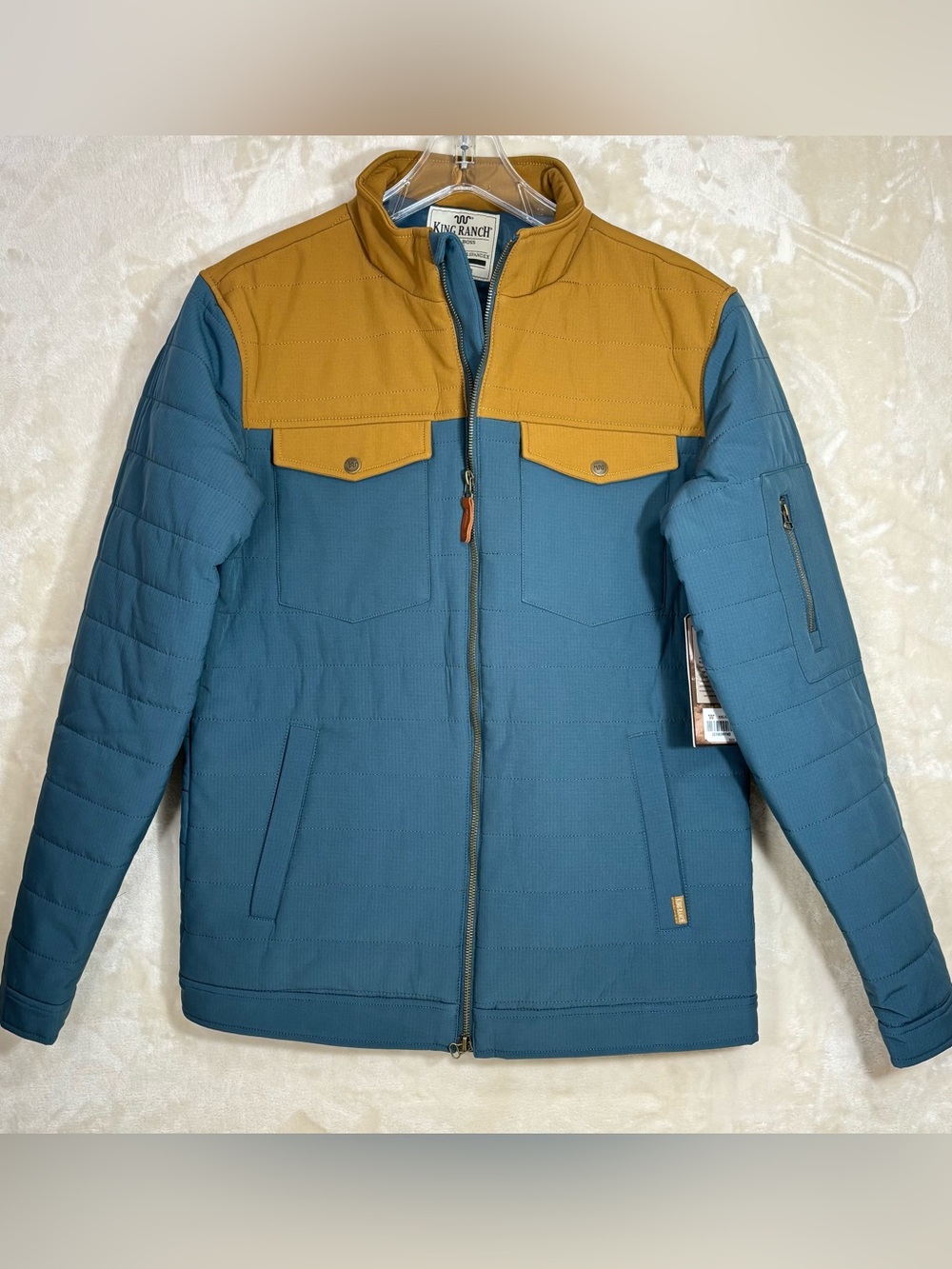Men’s King Ranch Quilted Trail Boss Full Zip Insulated Western Jacket SZ M NEW